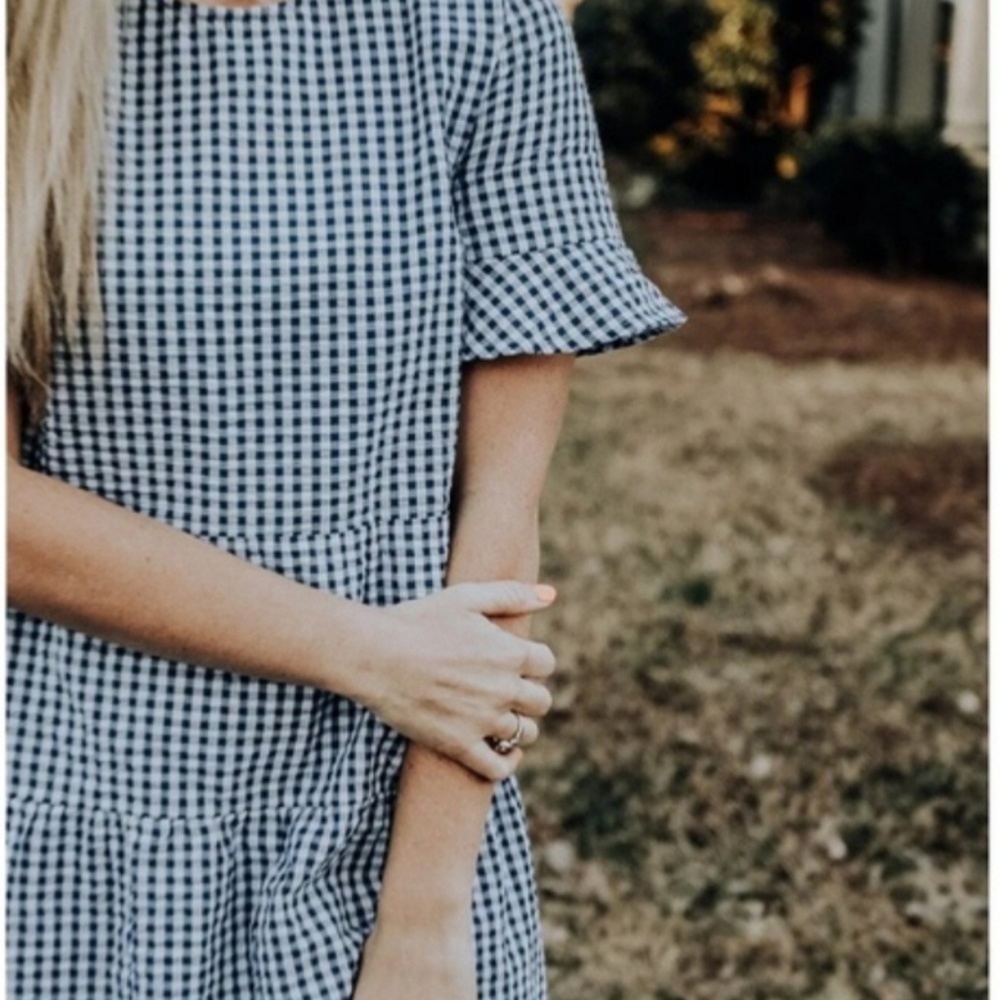 Ashley Lemieux checkered dress